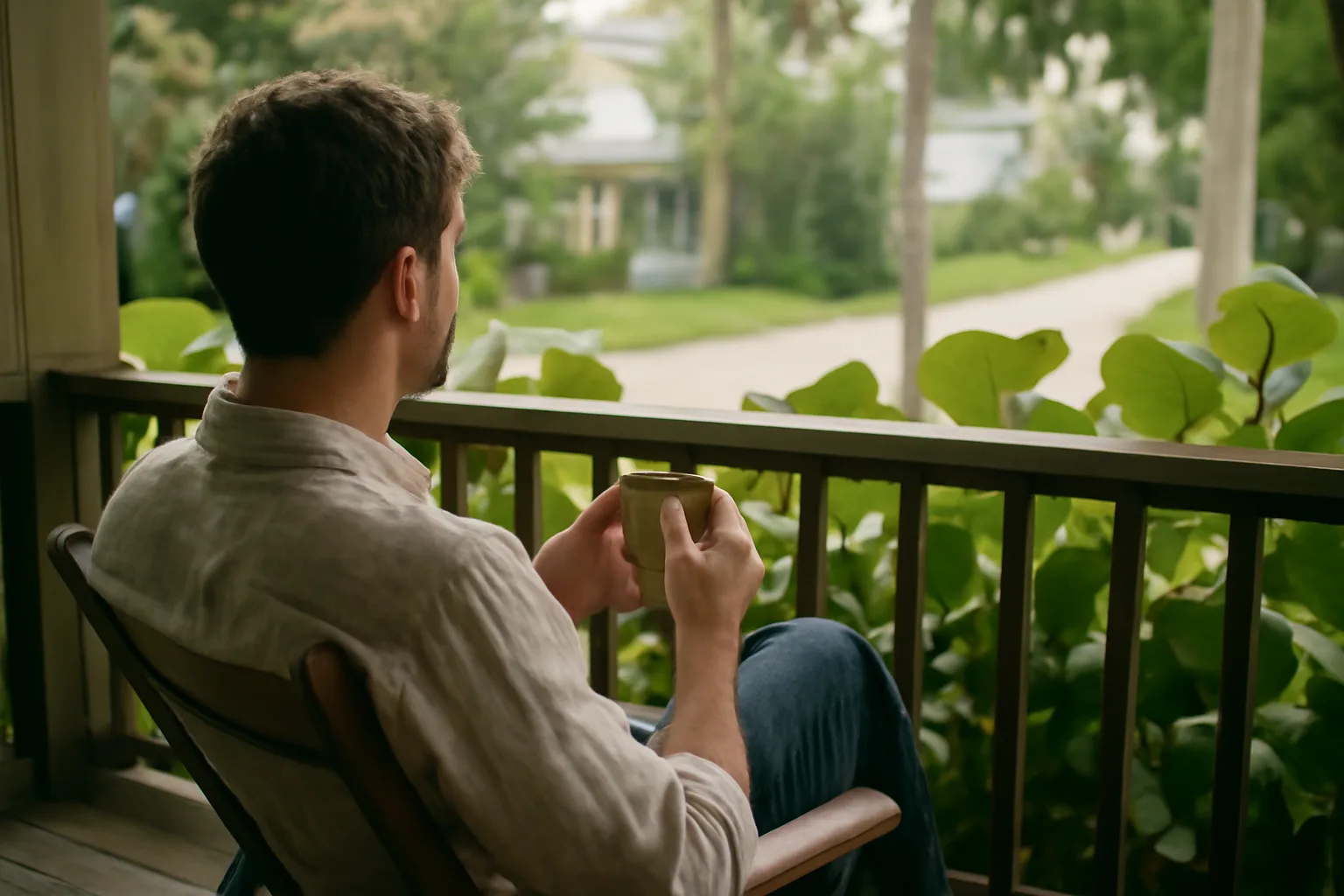 Person on a St. Petersburg porch considering Florida scopist work